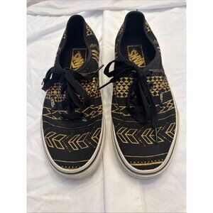 Vans Black and Gold Aztec Print Sneakers Very Good Condition 6.5 Womens